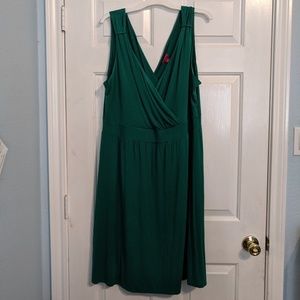 Green Double V neck dress plus size 1X